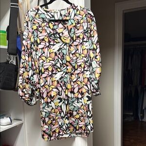 Colorful Abstract Print Blouse